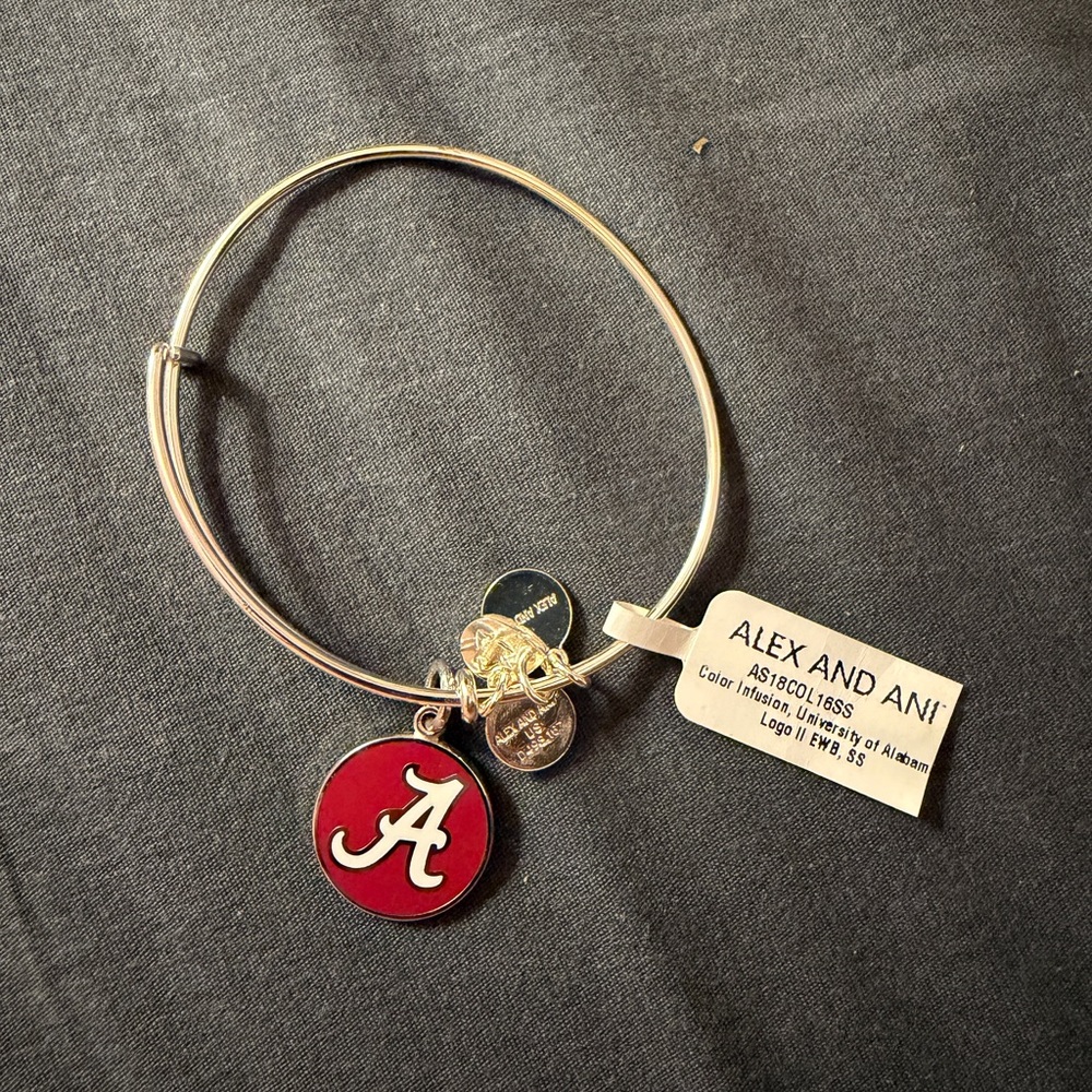 Alex and Ani Silver Bracelet with Alabama Charm